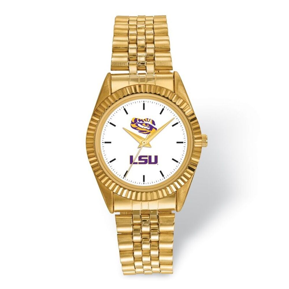 Mens Louisiana State University Pro Gold-tone Watch